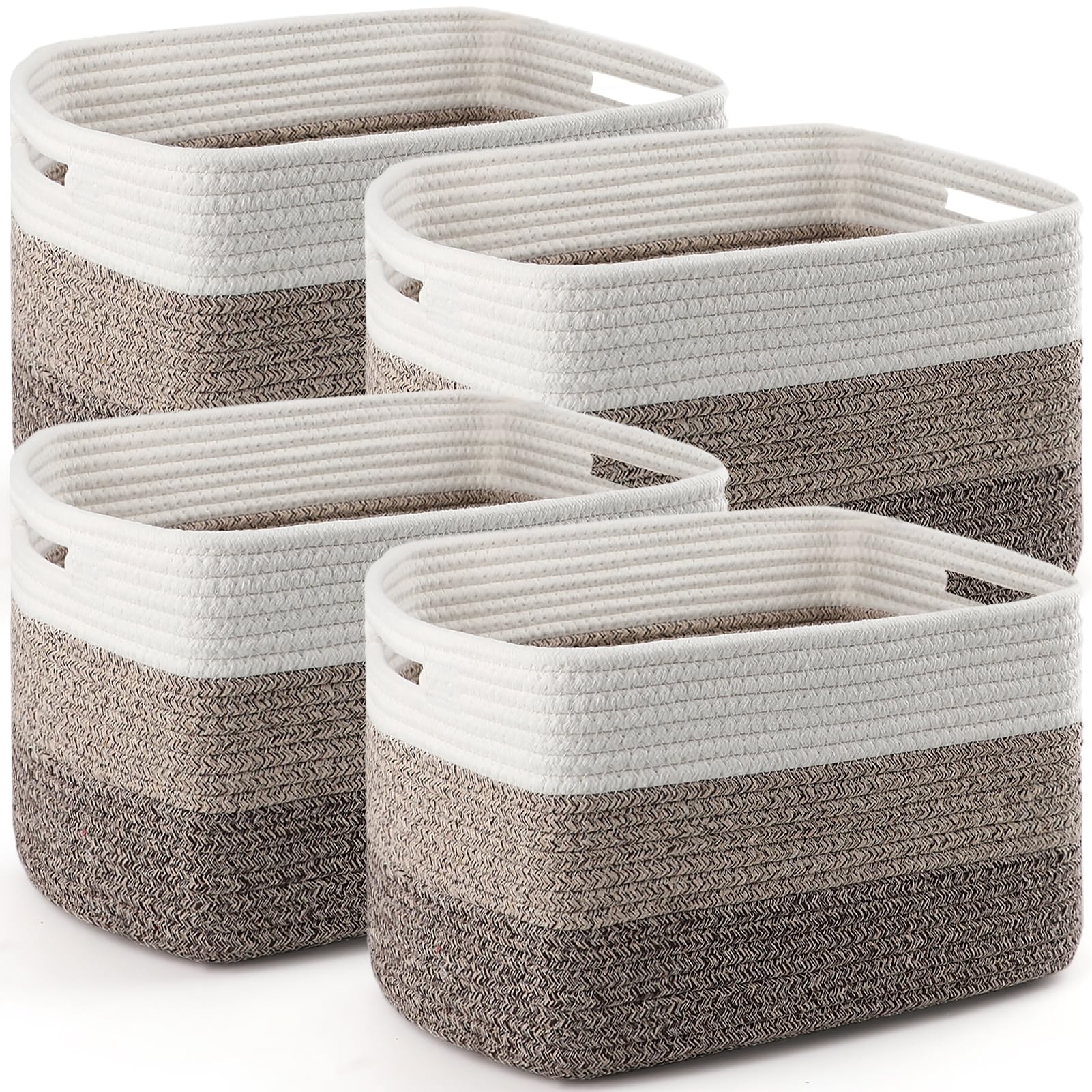 KIUGCO 4-pack storage basket on a shelf for tidy, accessible storage.