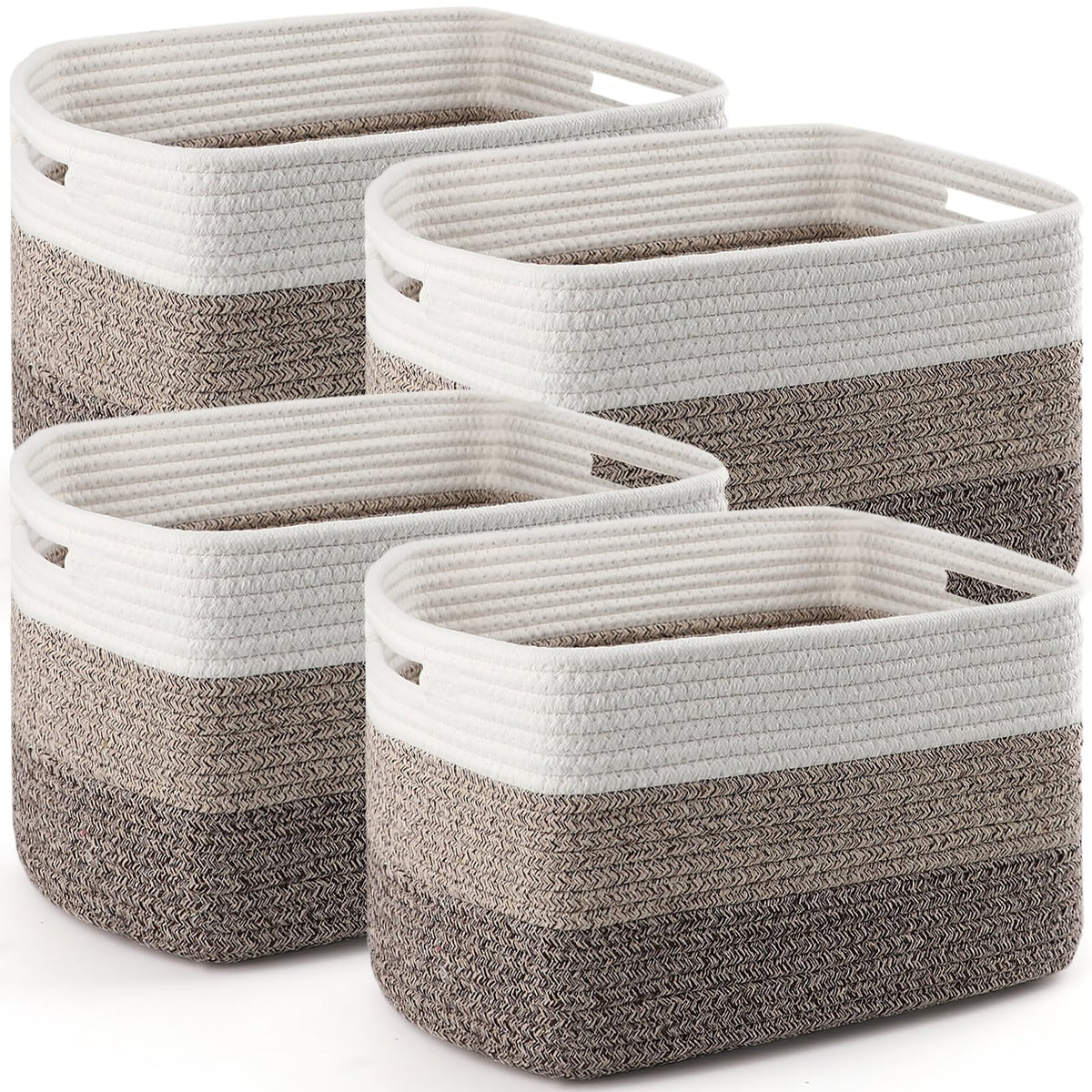 KIUGCO 4-pack storage basket on a shelf for tidy, accessible storage.
