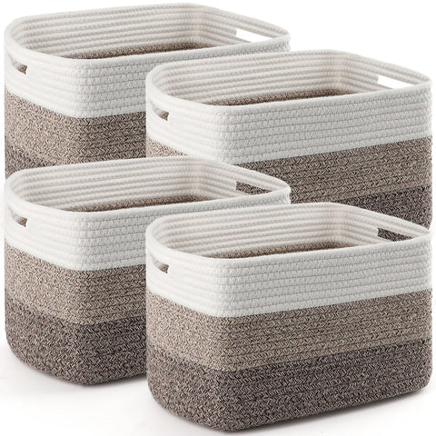 KIUGCO 4-pack storage basket on a shelf for tidy, accessible storage.