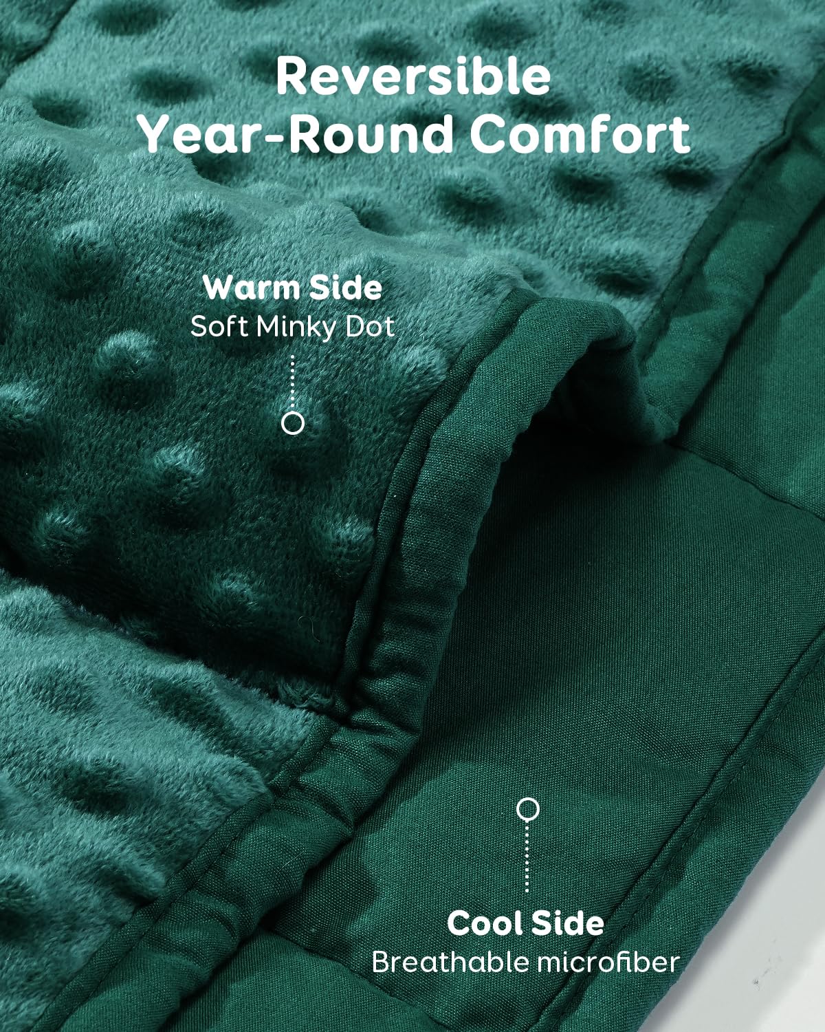 Kivik cooling weighted blanket microfiber side breathable for warm nights.