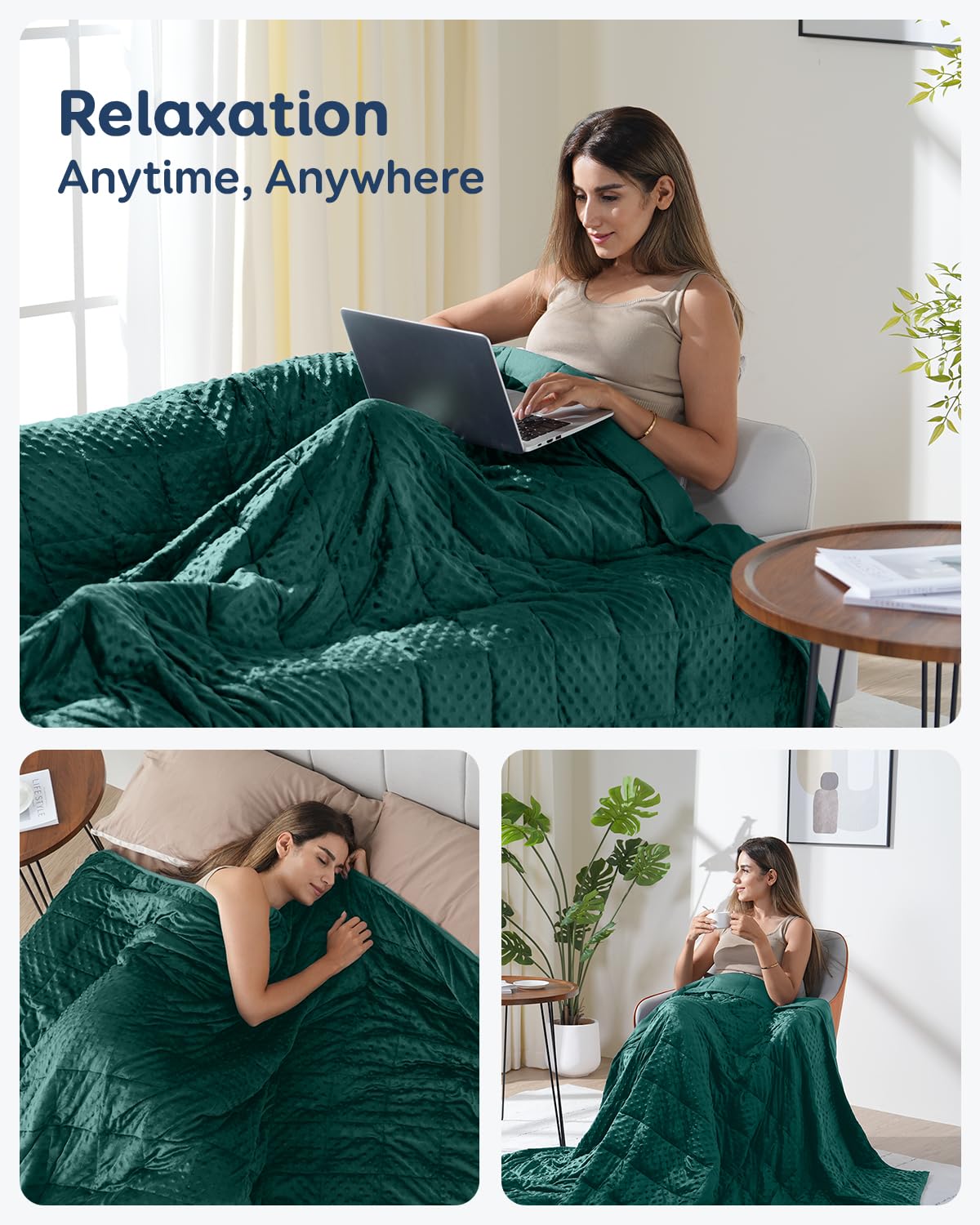 Kivik queen-size 60x80 blanket displayed on mattress demonstrates fit.