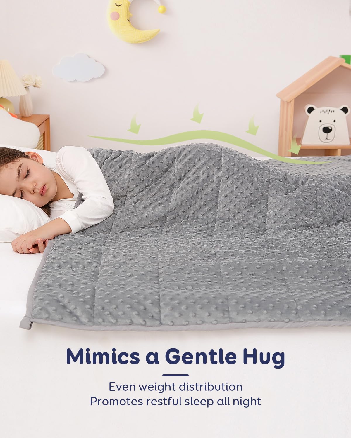 Kivik weighted blanket 36x48 gray laid flat to show size and color