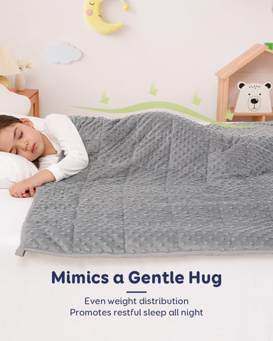 Kivik weighted blanket 36x48 gray laid flat to show size and color