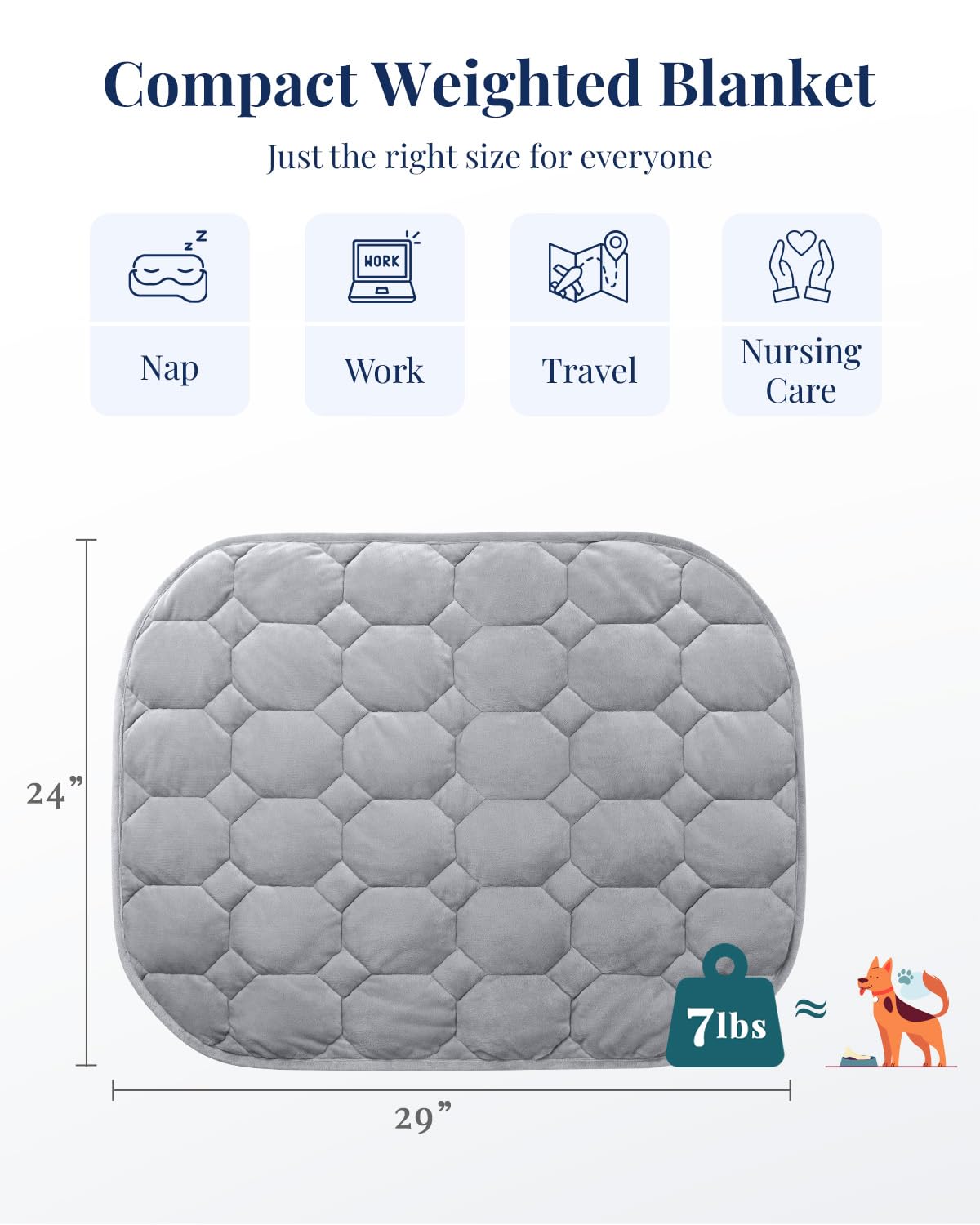 Kivik weighted lap blanket seven-layer construction for durability and warmth
