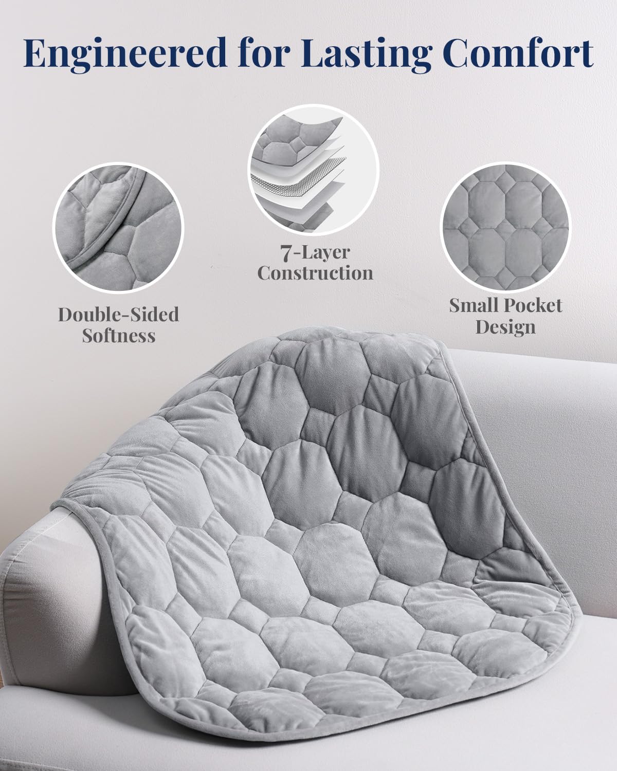 Kivik weighted lap blanket travel-friendly fold enables easy packing
