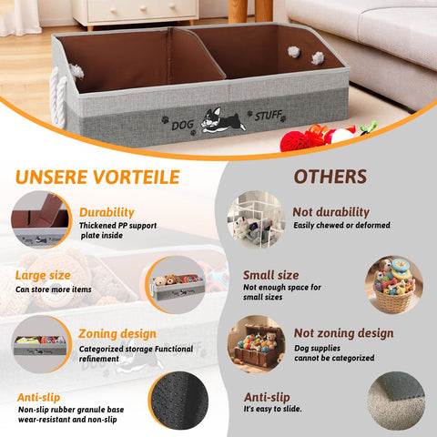Kiviron large dog toy basket in a living room adds decorative storage.