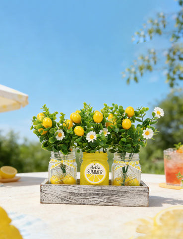KIVIVO farmhouse lemon set for indoor or outdoor entertaining