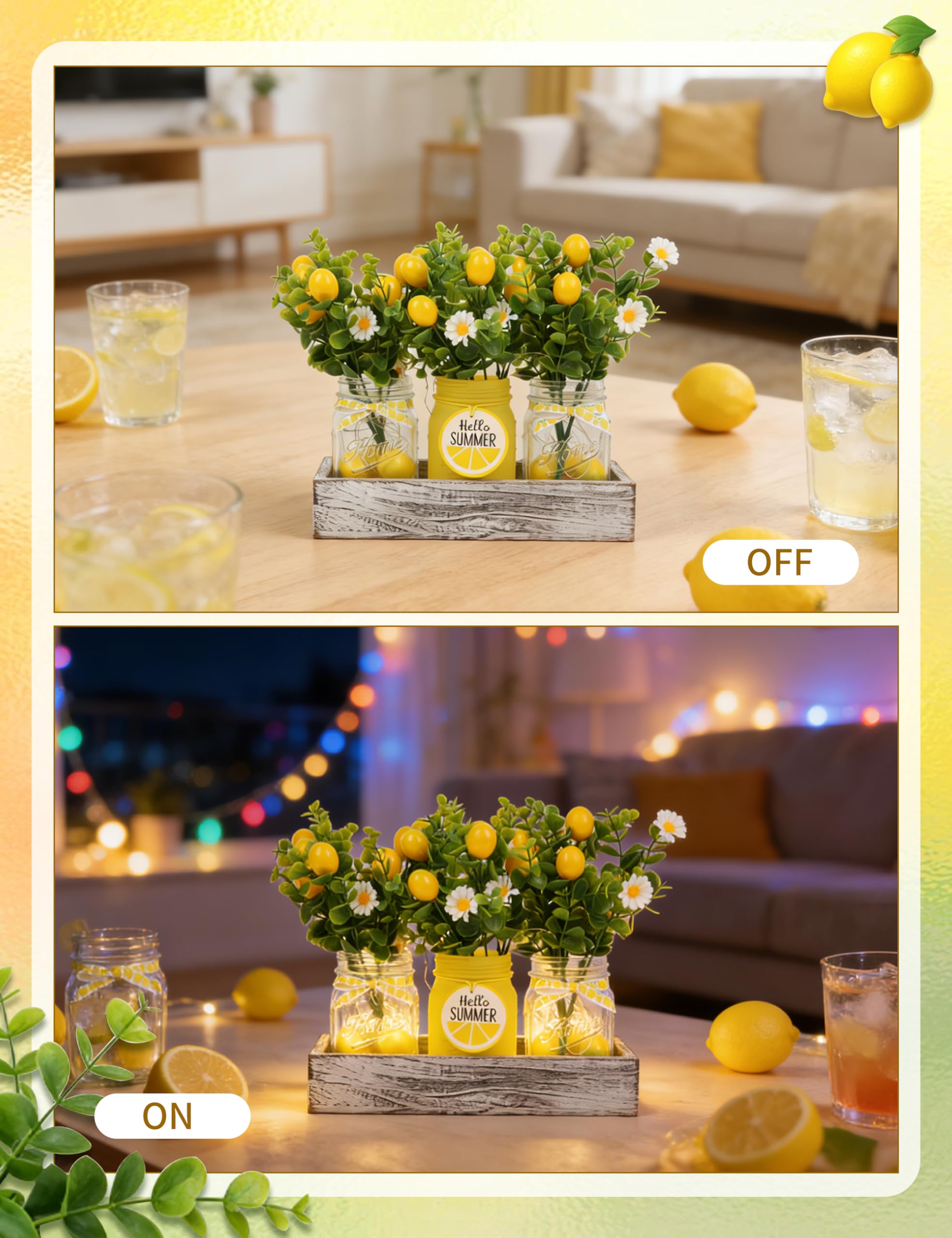 KIVIVO lemon dining table centerpiece for warm inviting meals
