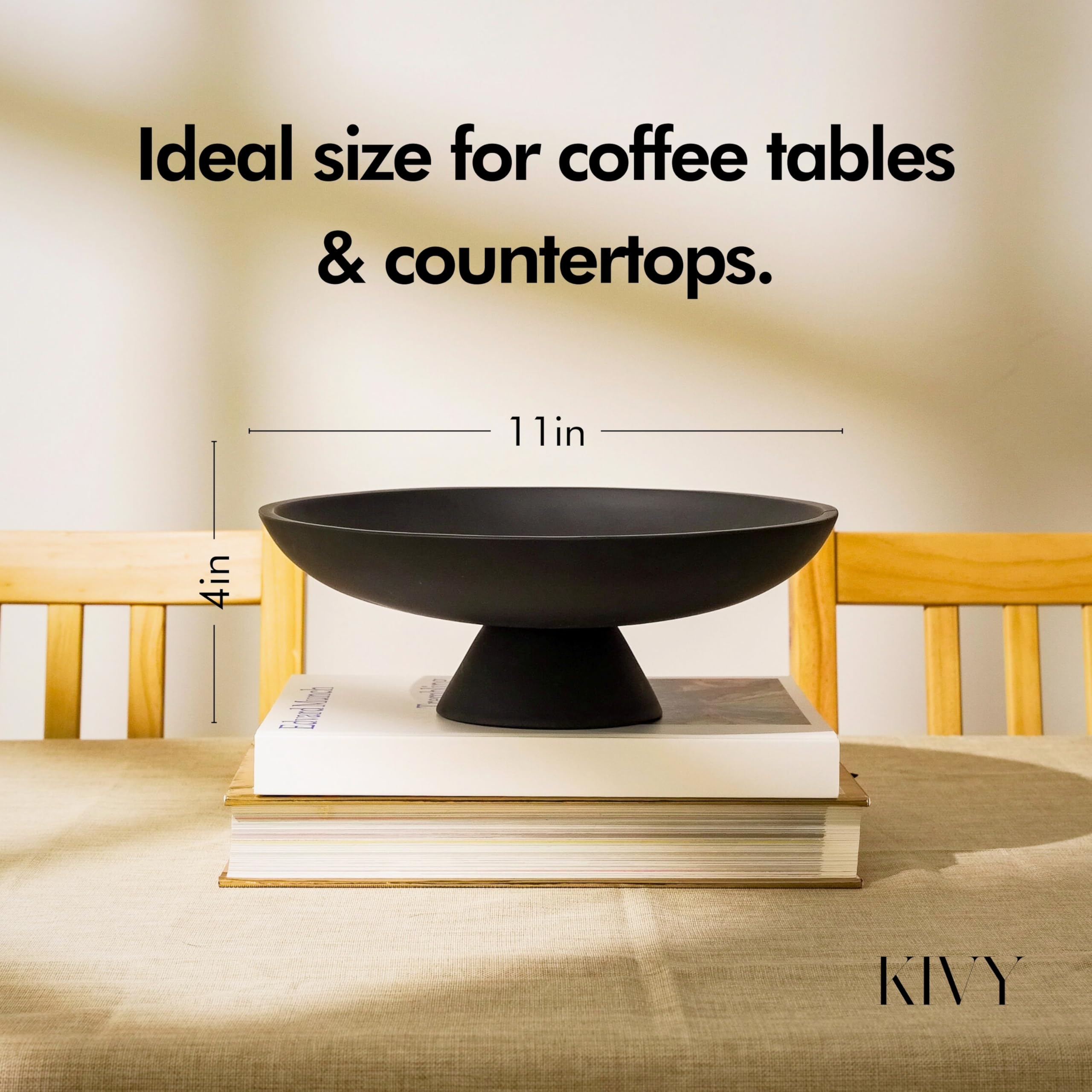 KIVY concrete fruit bowl with fruit, a durable centerpiece for modern kitchens or entryways.