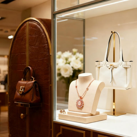 K KAIDIYIN gold purse display stand in closet suitable for tabletop display
