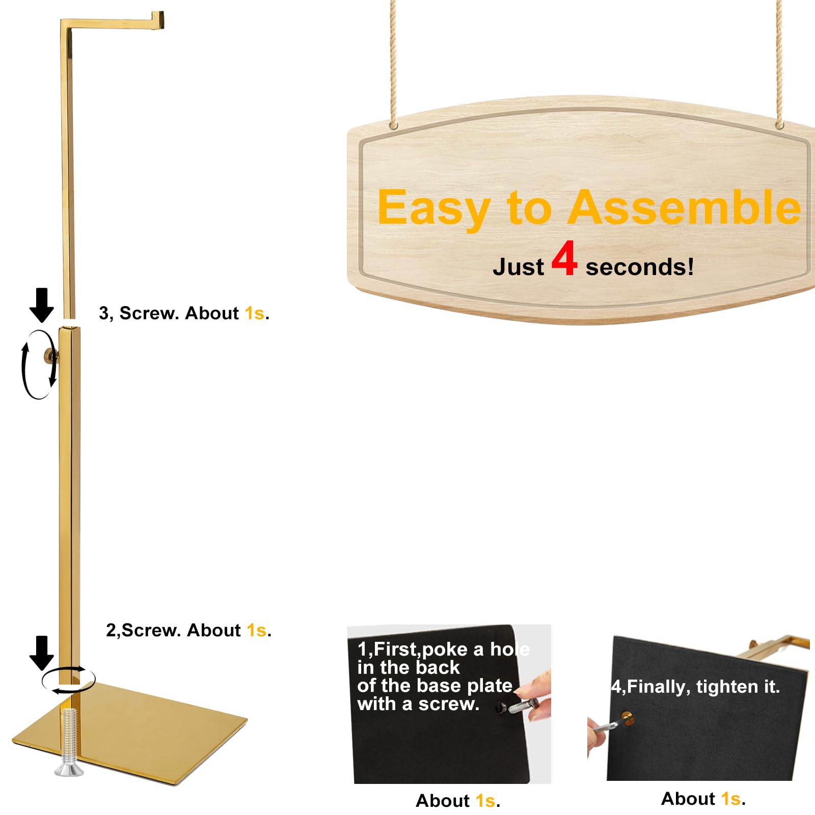 K KAIDIYIN gold purse display stand ideal for displaying large bags