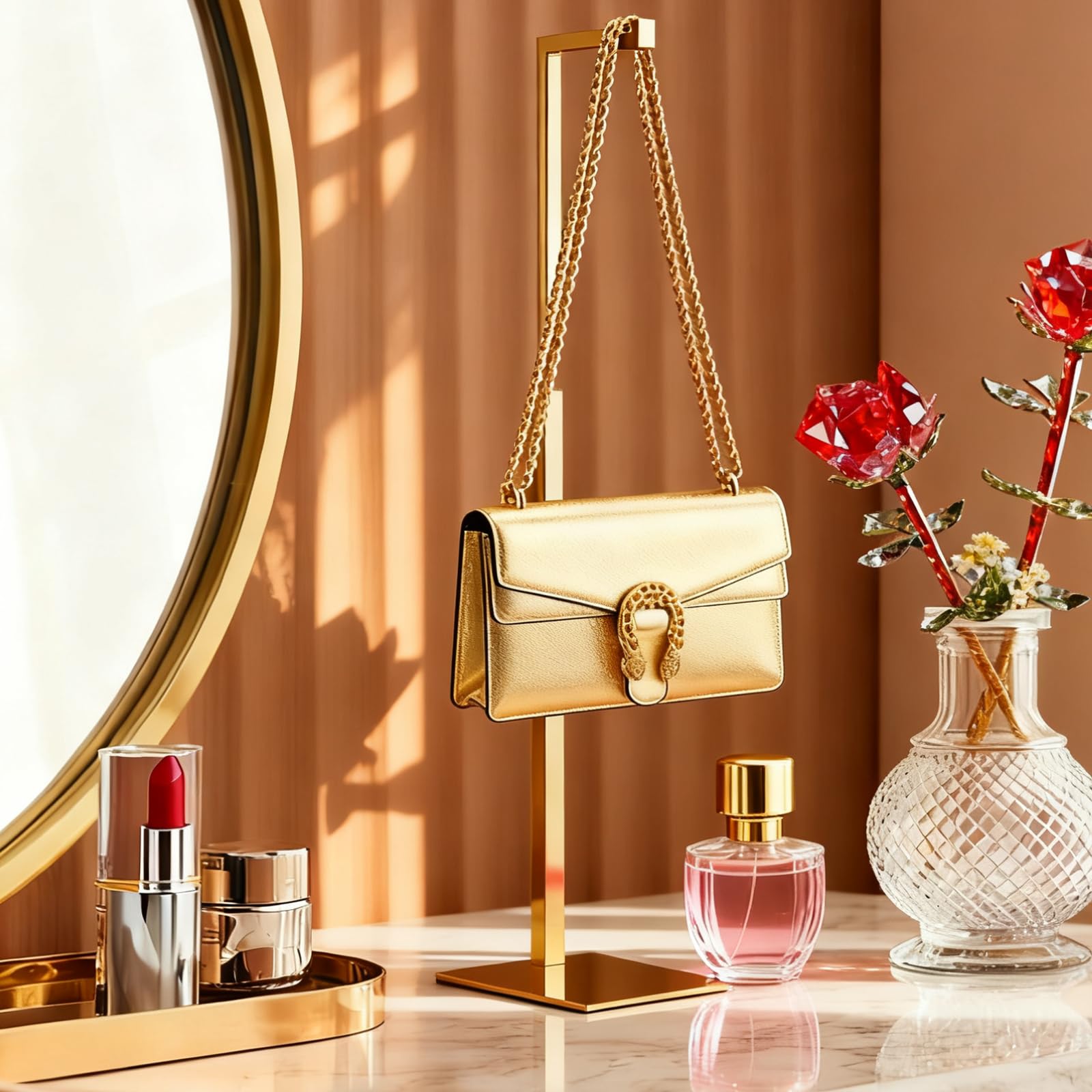K KAIDIYIN gold purse display stand two-pack for flexible layouts