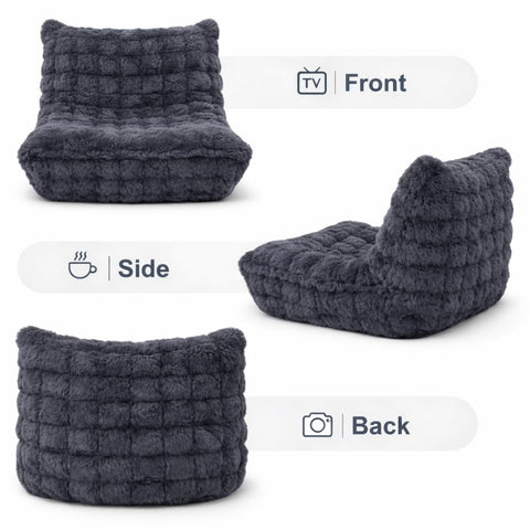 KKdema backrest-providing bean bag supports posture during study or TV.