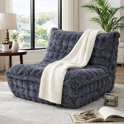 KKdema memory foam bean bag provides cushioned comfort during gaming.