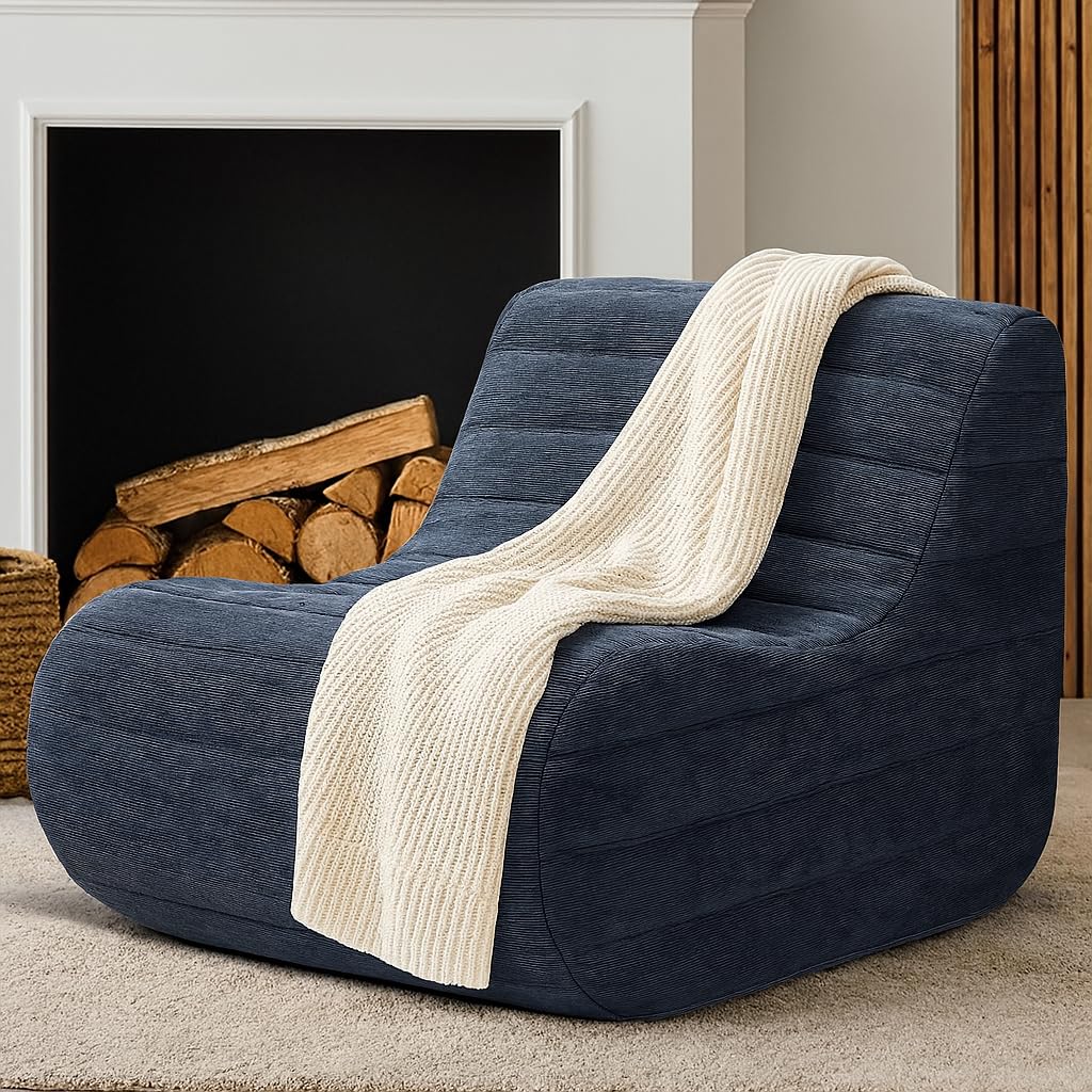 KKdema Fireside Bean Bag Chair in gray for cozy seating by the crackling fire.