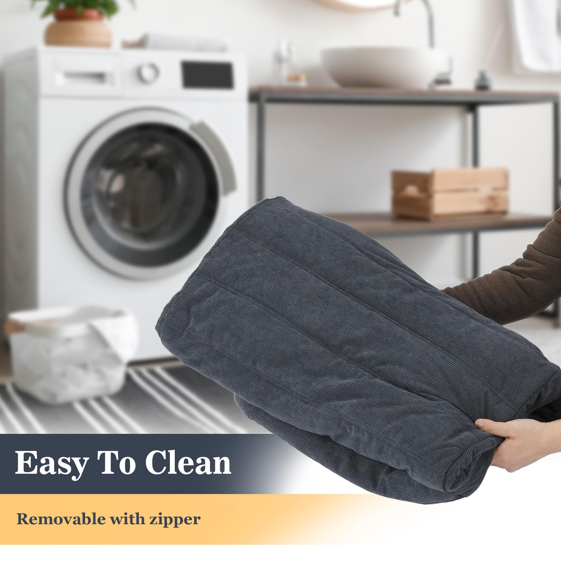 KKdema memory foam lounge in gray adapts to your body for added comfort.