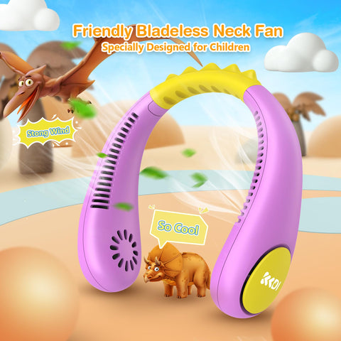 Kkdi kids neck fan face wind-angle yields gentle, even breeze for comfort.