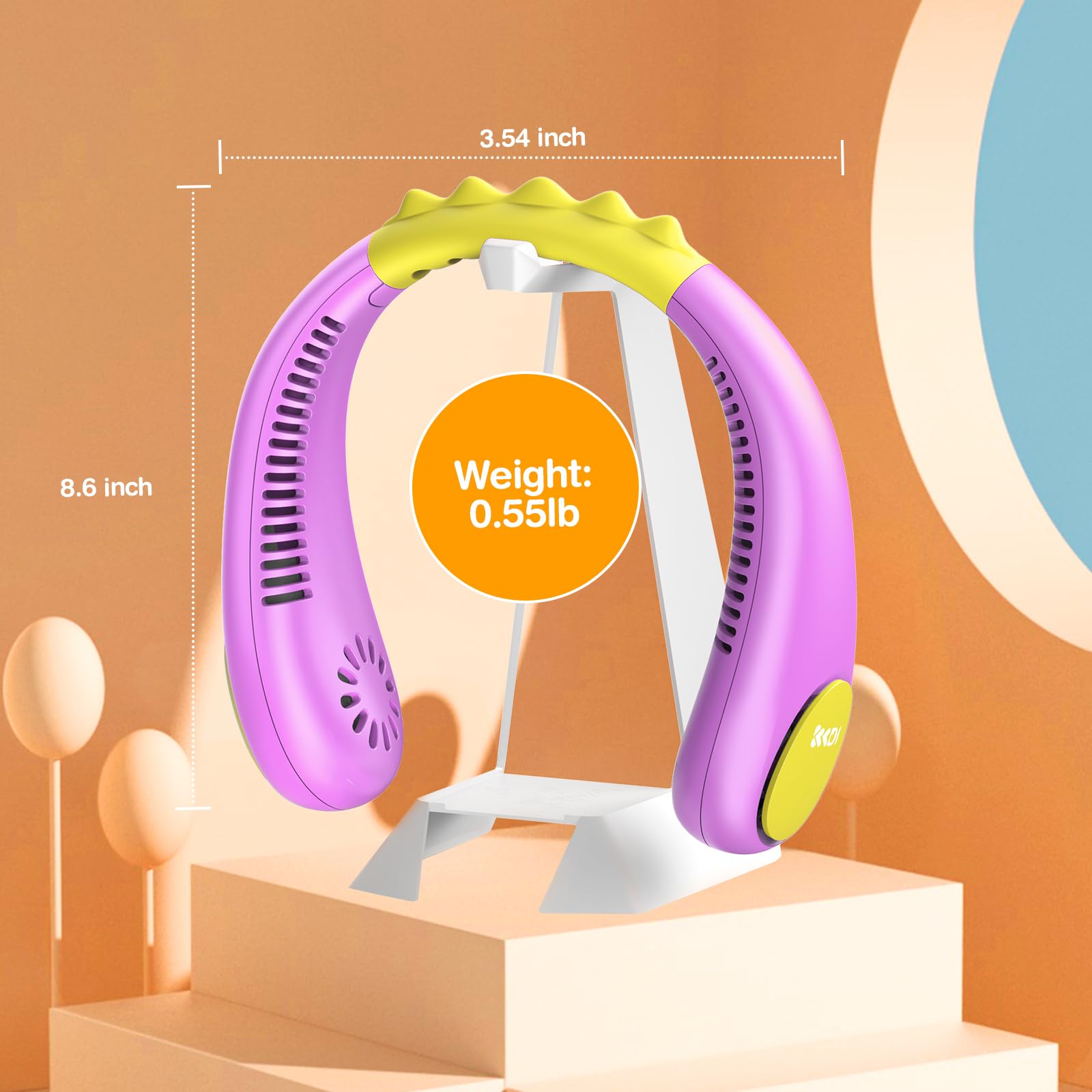 Kkdi kids neck fan lightweight design reduces fatigue during study or play.