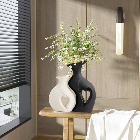 KKgoubz boho vase pair complements living rooms with minimalist Nordic vibe.