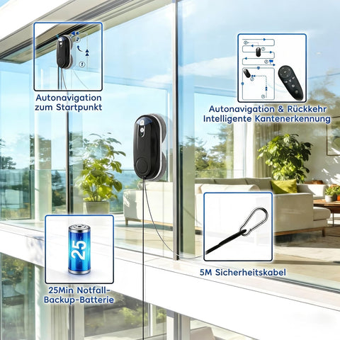KKI Window Cleaning Robot 10 cloths included for ready cleanup