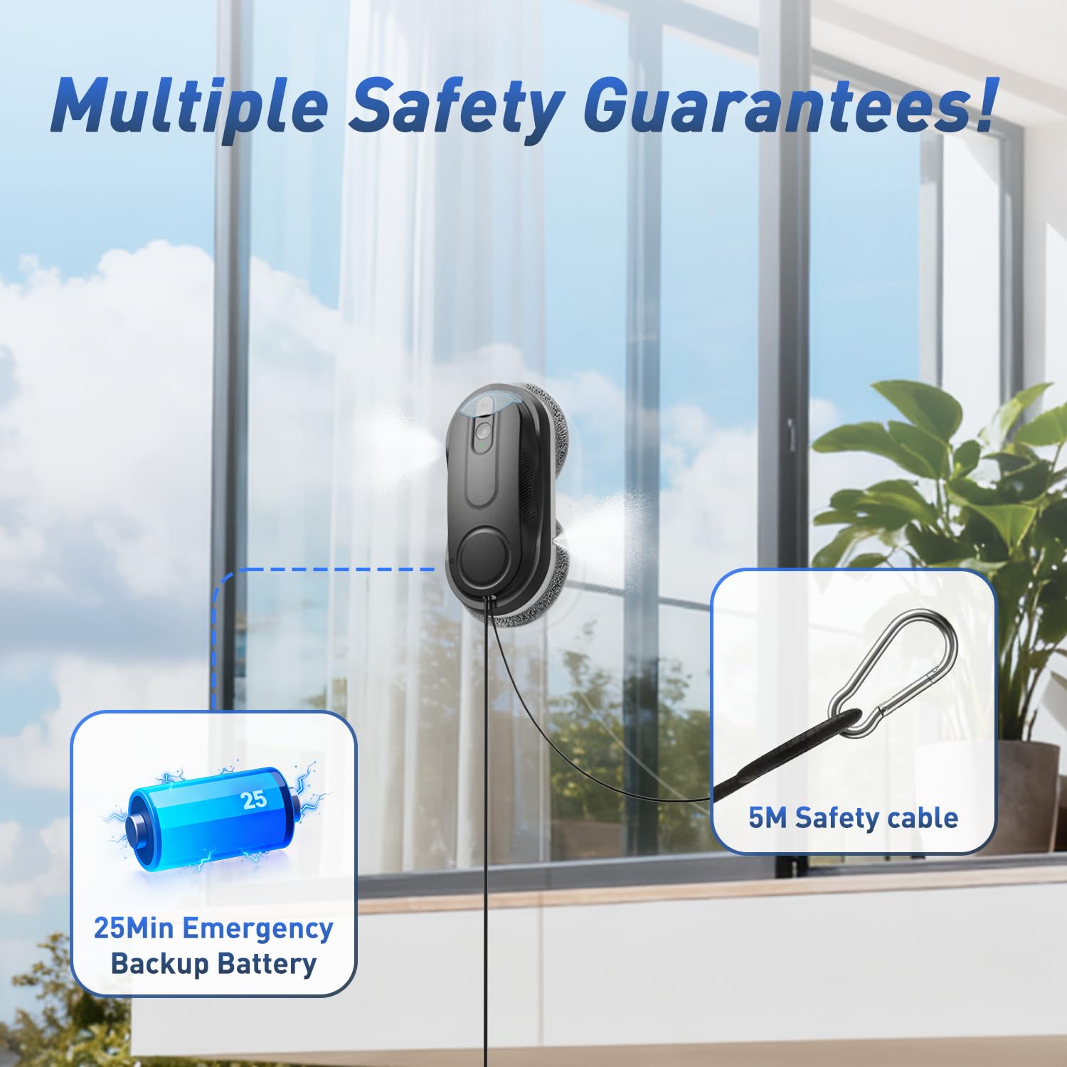 KKI Window Cleaning Robot multi-surface cleaning on glass, tiles and mirrors