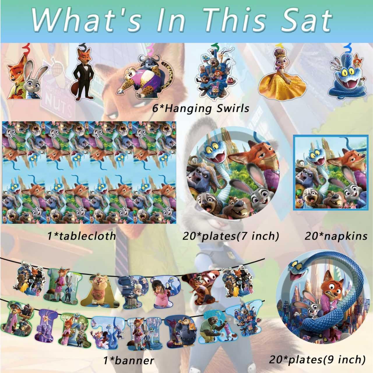 KKOND Zootopia2 7-inch plates arranged for easy, colorful serving