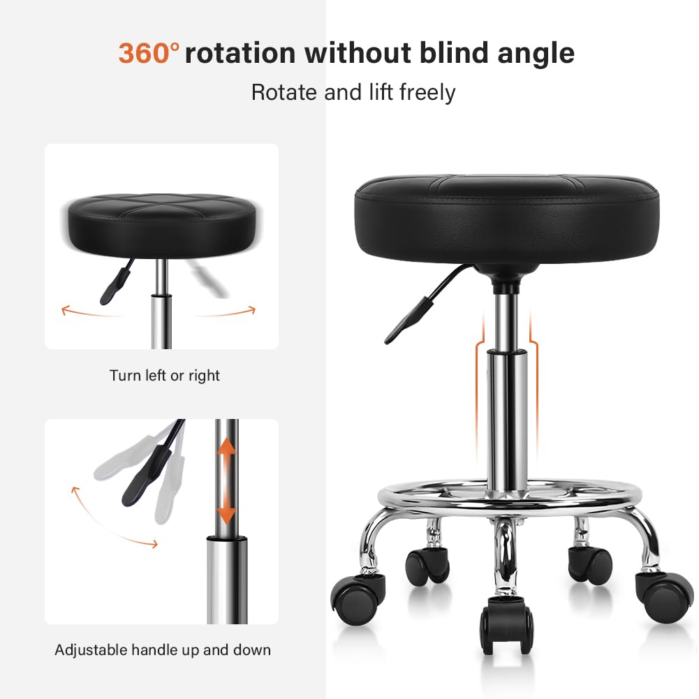 KKTONER dot stool with wheels is ideal for bar, office, or cafe environments.