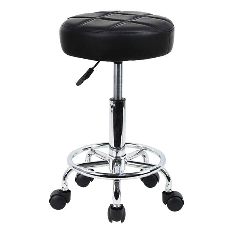 KKTONER round rolling stool chair with PU leather offers durable comfort for daily work.