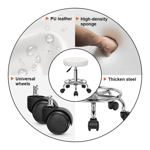 KKTONER round stool easy assembly in minutes with minimal tools.