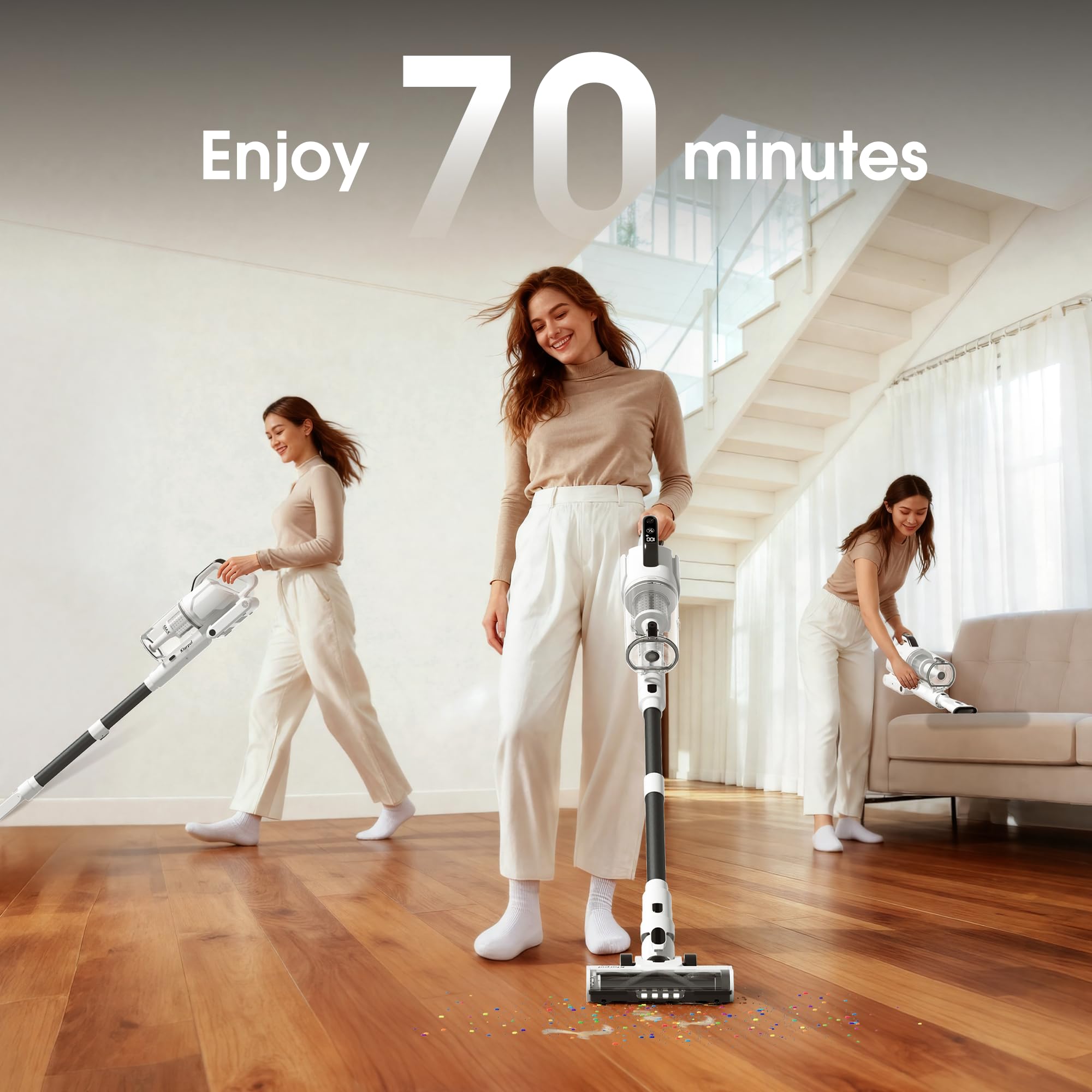 Klarpul carpet and floor cleaning mode adapts to surfaces for versatility