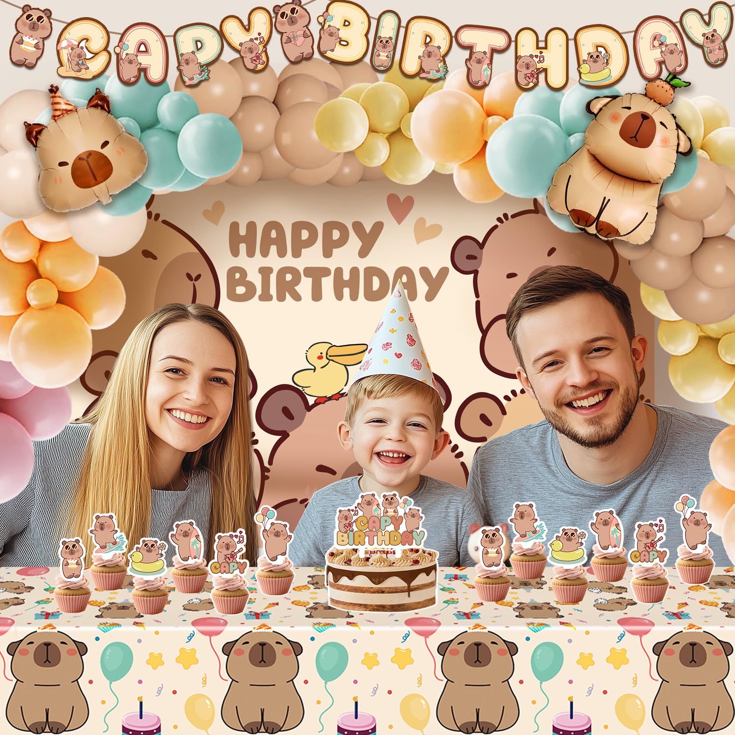 Klarvyius Capybara banner adds playful charm and helps frame party photos.