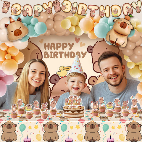Klarvyius Capybara banner adds playful charm and helps frame party photos.