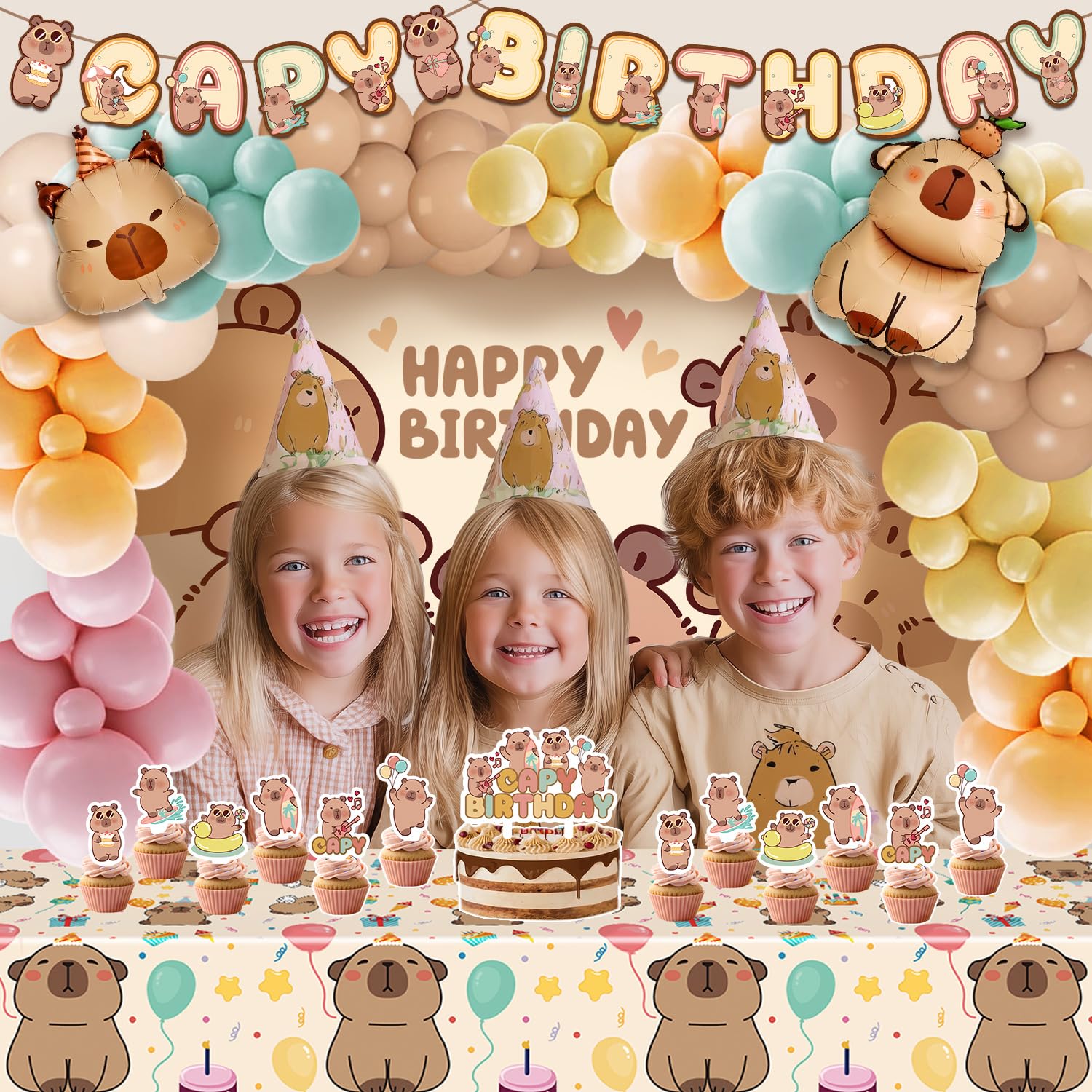 Klarvyius Capybara foil balloon enhances focal moments and party flair.