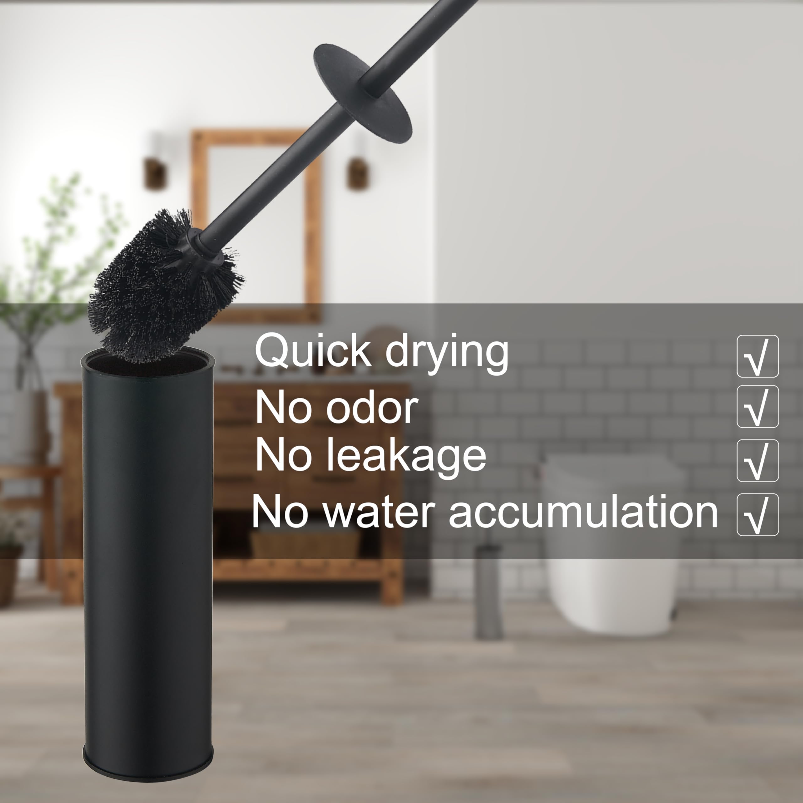 KLDKLD dual brush heads for thorough reach to toilet corners.