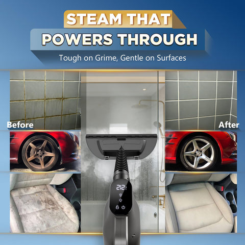 KleerSteam 1350W power for deep penetrating steam on tough grime