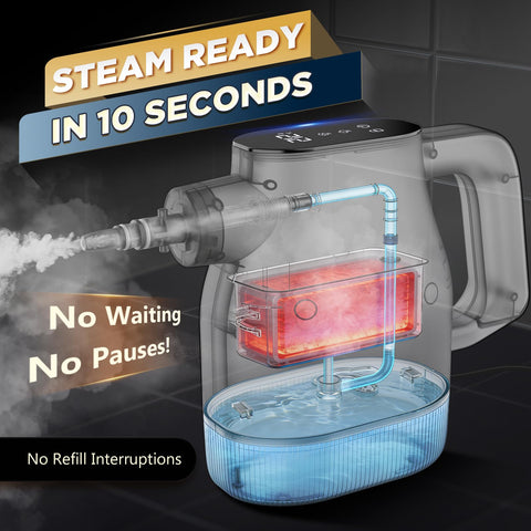 KleerSteam 3 second heating delivers steam on demand for quick touch ups