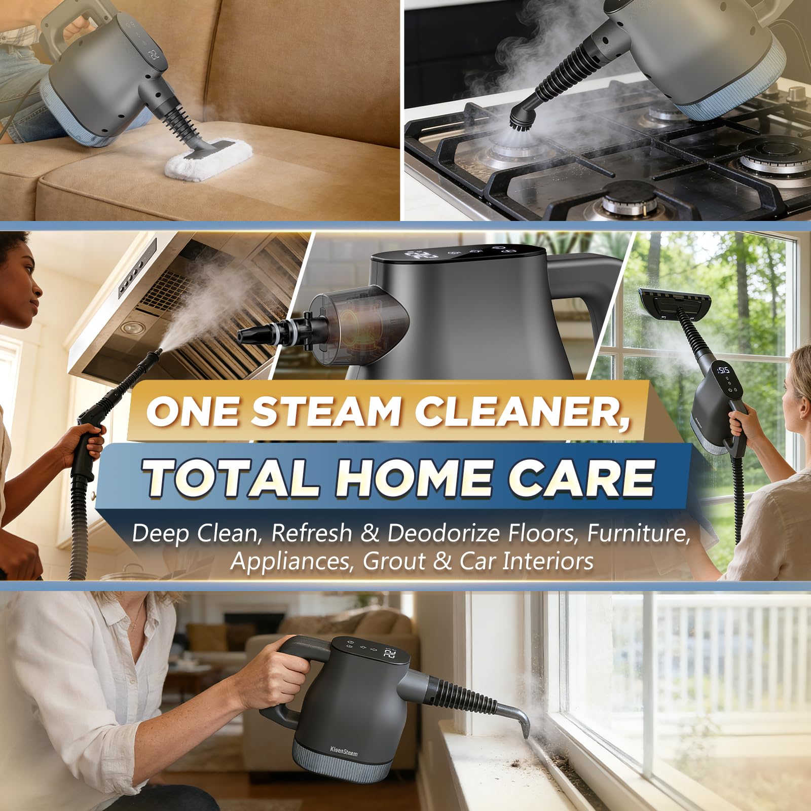 KleerSteam portable device for car interiors and on the go use