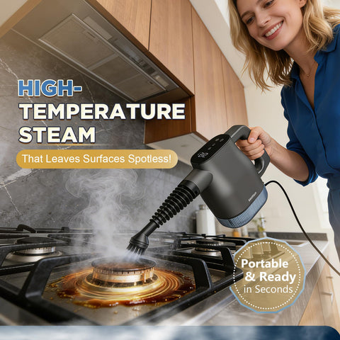 KleerSteam dual temperature modes for flexible home cleaning tasks