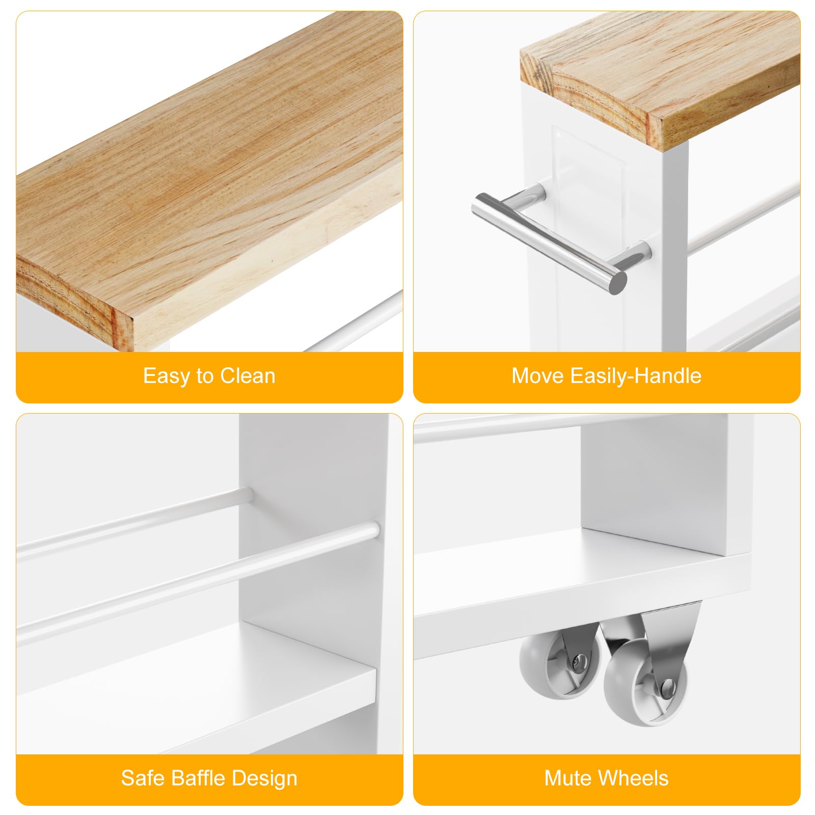 KLM 4-tier cart slides out to reveal organized shelves in laundry room.