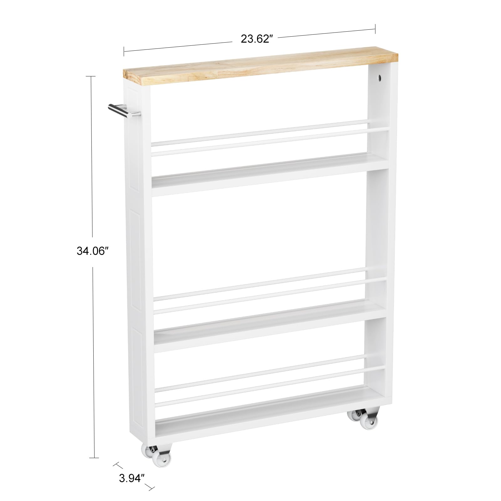 KLM slim storage cart fits narrow hallways for quick, accessible storage.