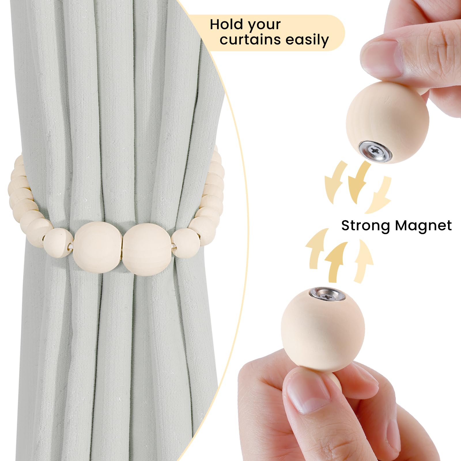 KLOGTSIND magnetic curtain holders require no tools for installation.