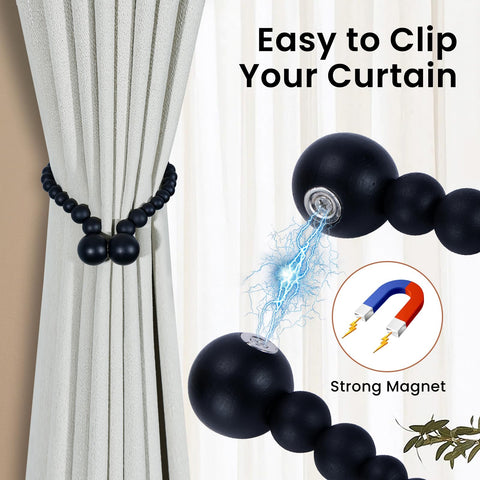 KLOGTSIND magnetic curtain tiebacks magnet closeup showing strong hold and sleek finish.