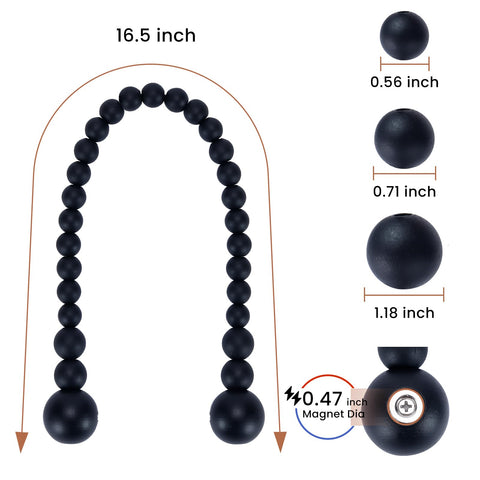 KLOGTSIND wood beads detail on curtain ties highlighting boho charm.