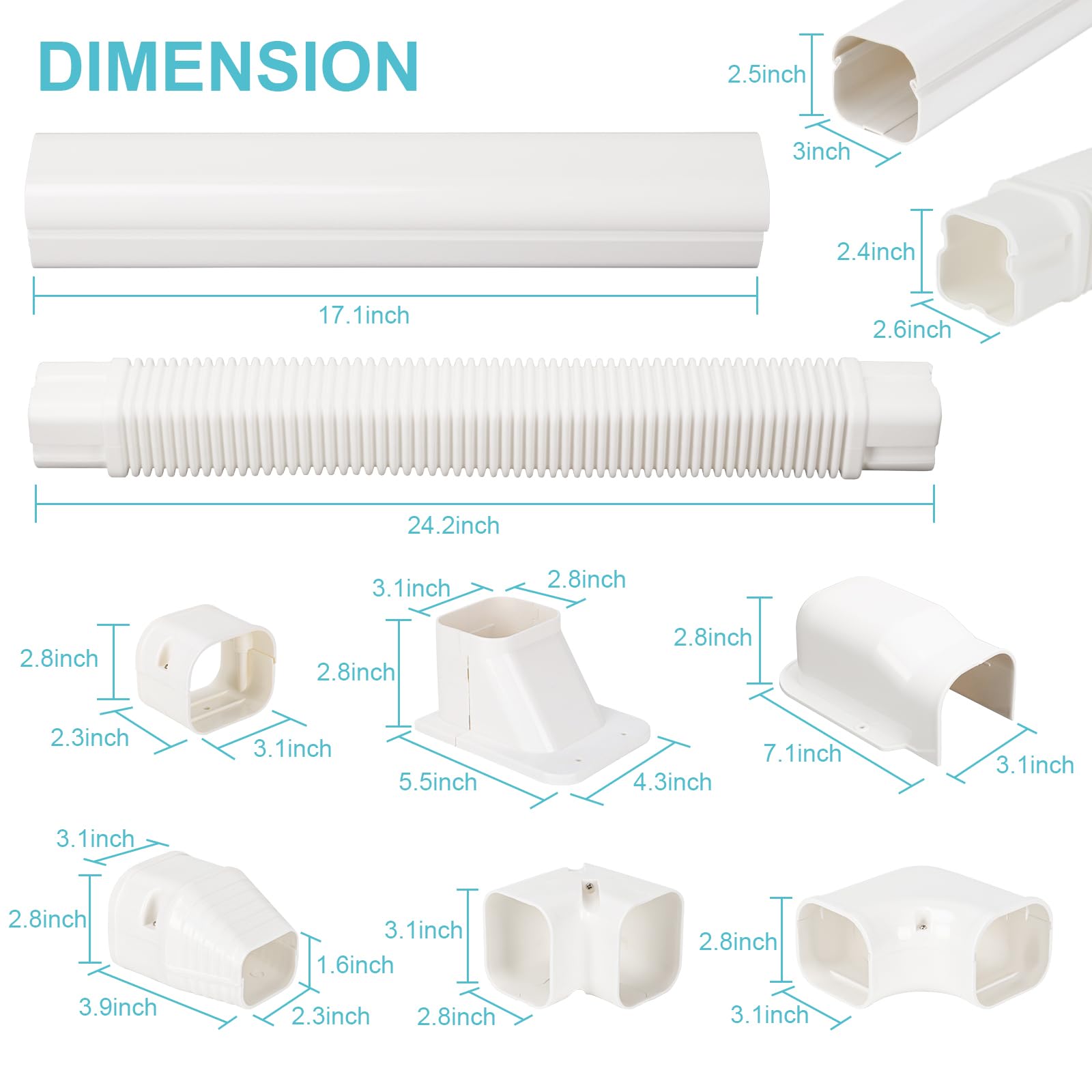 KLOLKUTTA line set cover demonstrates adjustable length for universal compatibility.