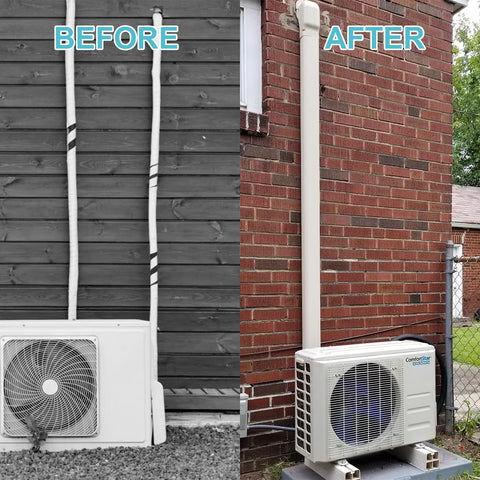 KLOLKUTTA weather-resistant PVC line cover protects outdoor components.