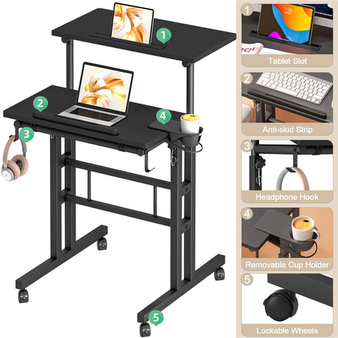Klvied height range 27.5 to 45.3 inches supports sitting or standing
