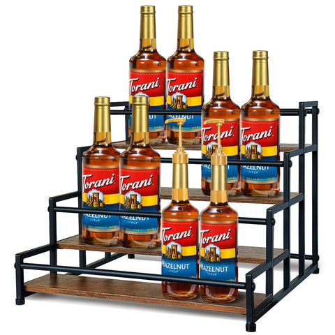 Klxuyuo 4-Tier Syrup Rack front view showing easy access to bottles