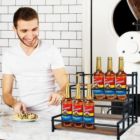 Klxuyuo Syrup Rack durable construction supports long-term organization