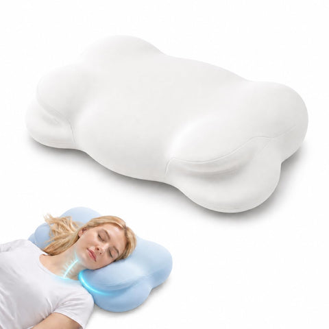 KLXXUJK Cloud Pillow front view shows dual-loft design for personalized neck support.