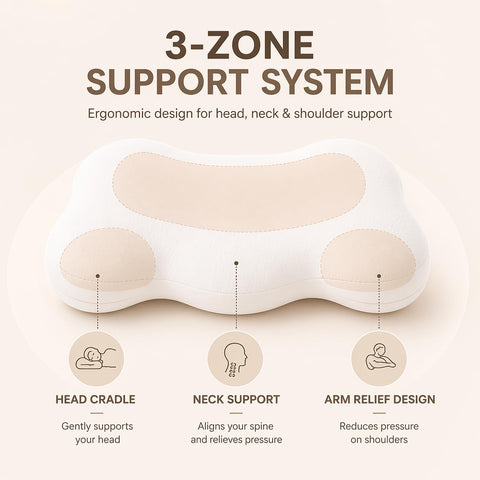 KLXXUJK Cloud Pillow neck zone emphasizes built-in support for cervical comfort.